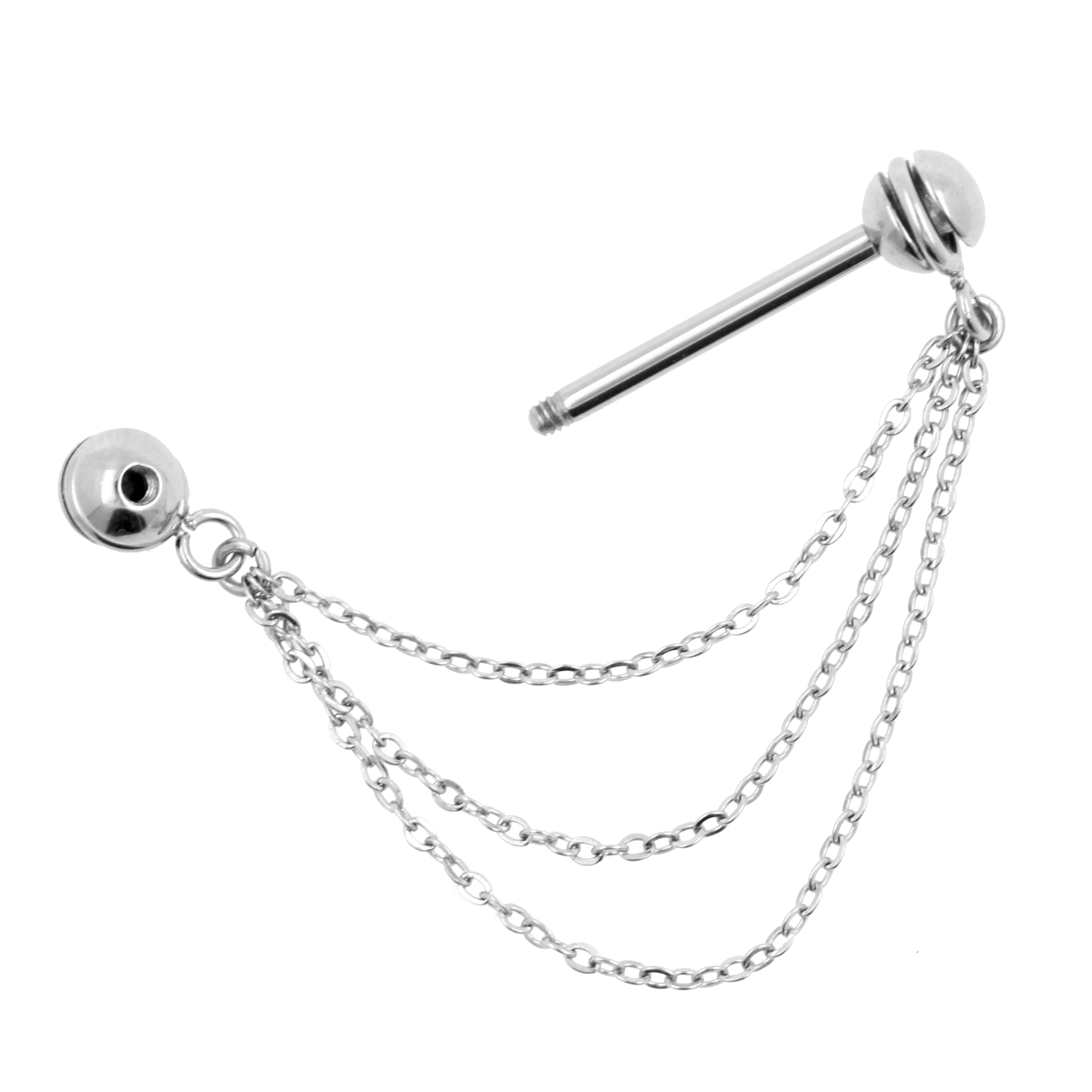 Industrial piercing spiraal lang - zilver Industrial piercing spiraal lang - zilver