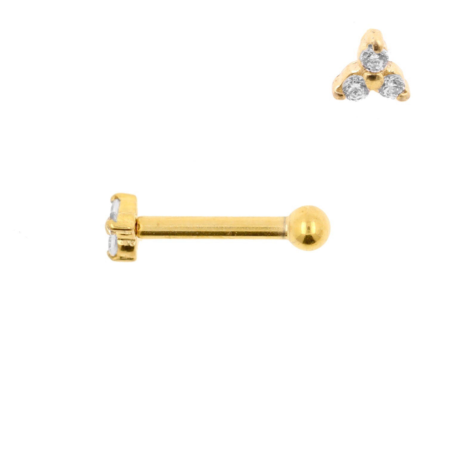 Chirurgisch Stalen Tragus Barbell - Zirkonia Trinity