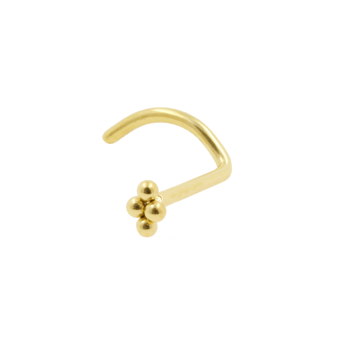 Titanium Nose Stud With Dots Cluster Gold