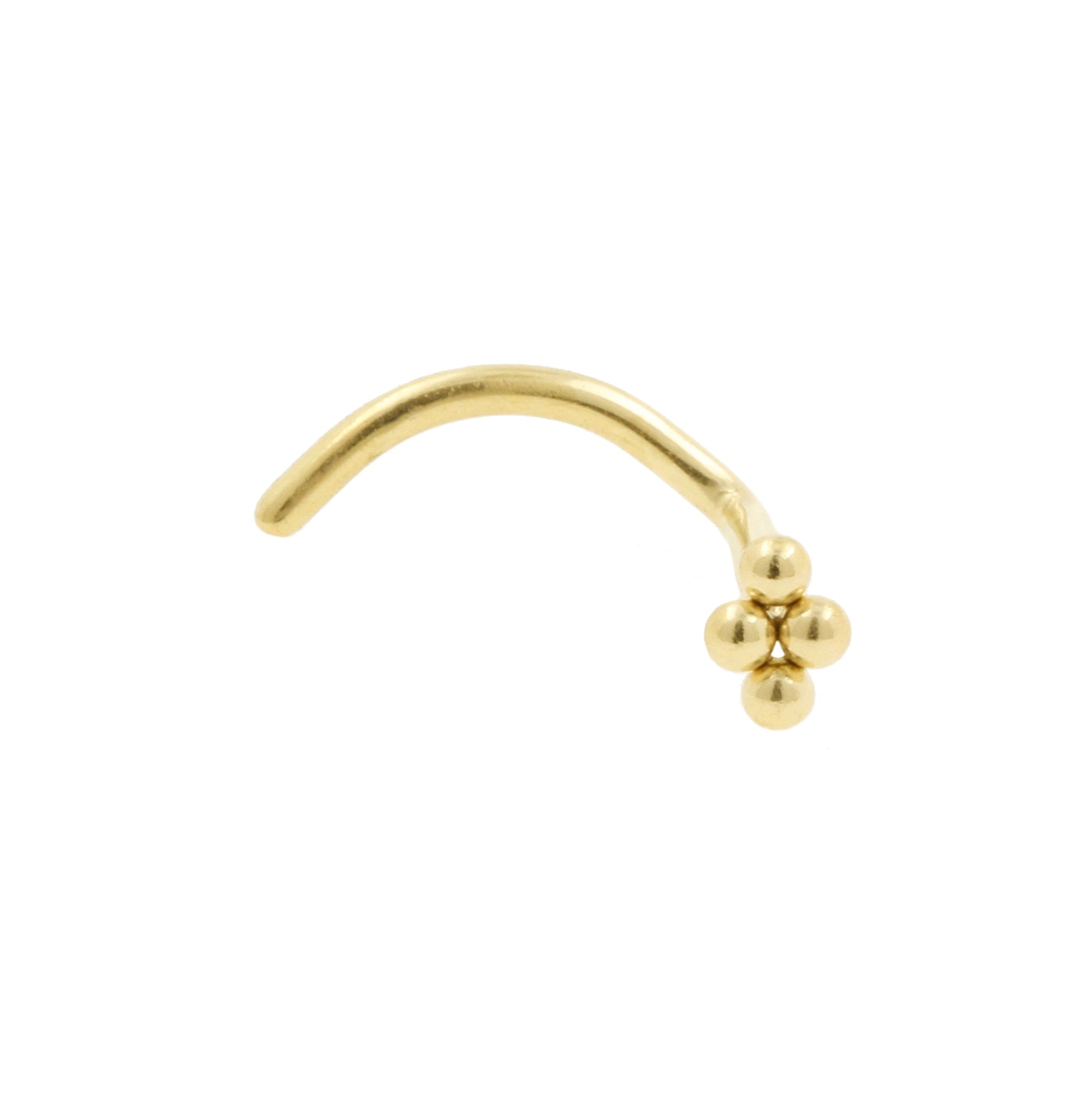 Titanium Nose Stud With Dots Cluster Gold