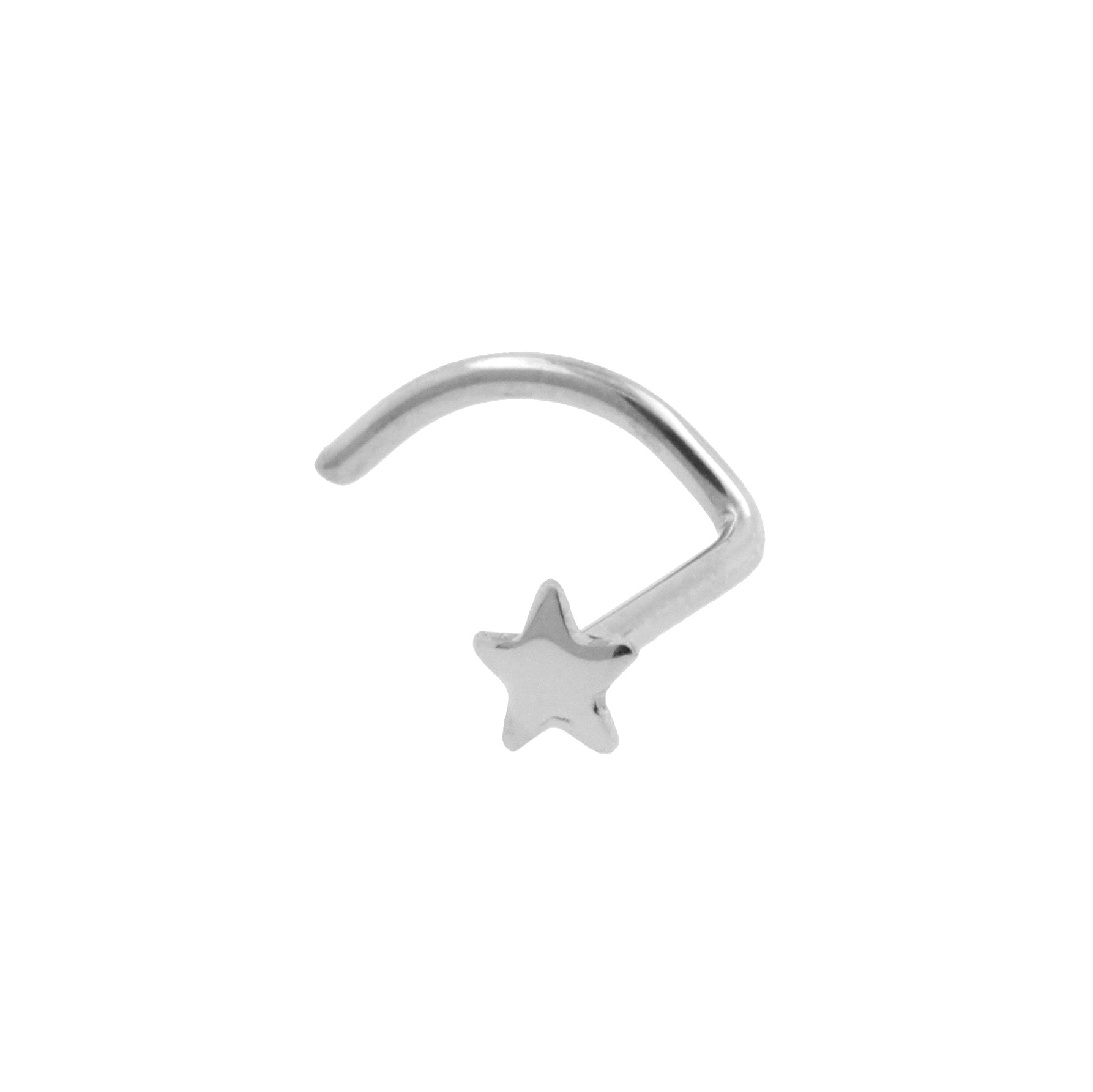 Titanium Nose Stud With Star Silver