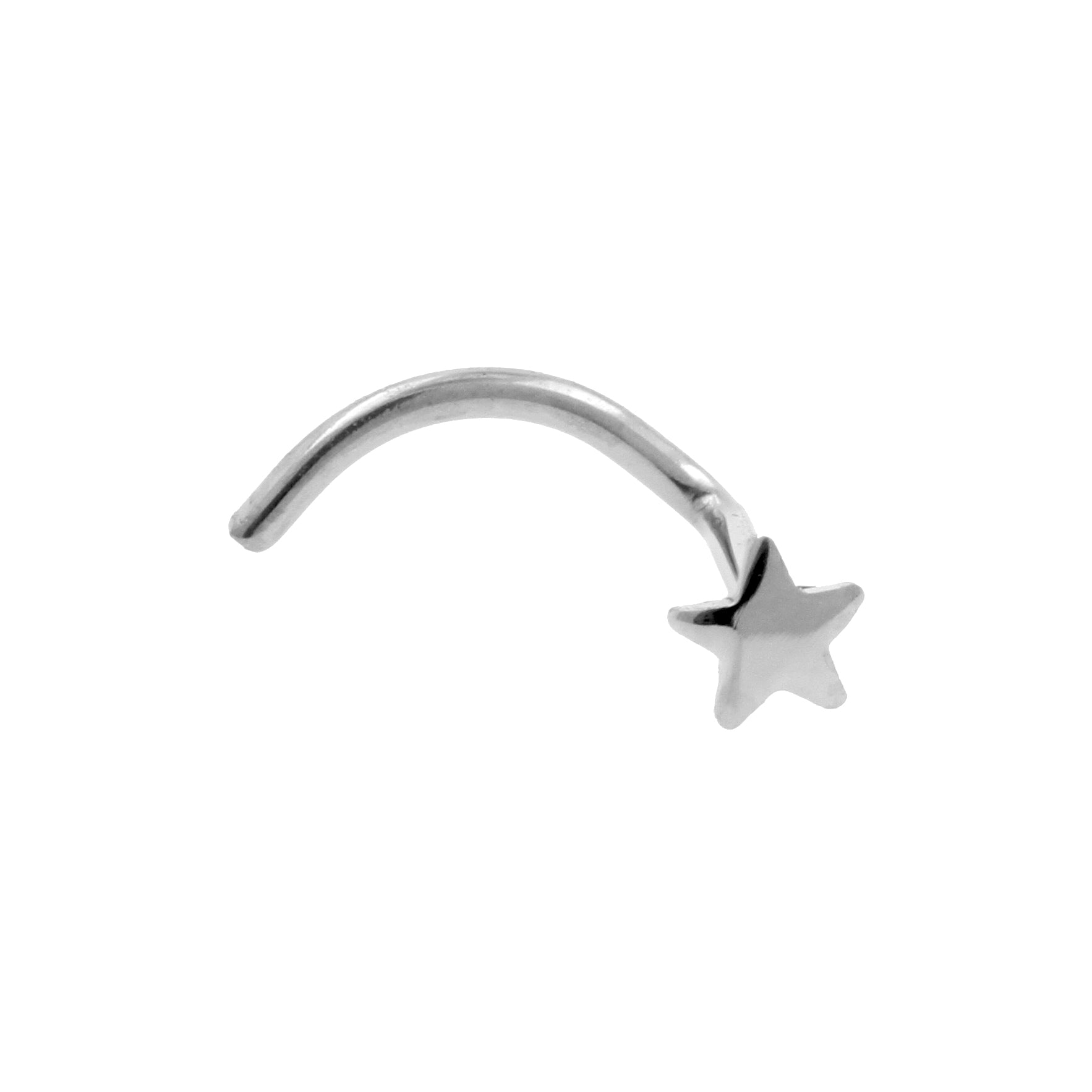 Titanium Nose Stud With Star Silver