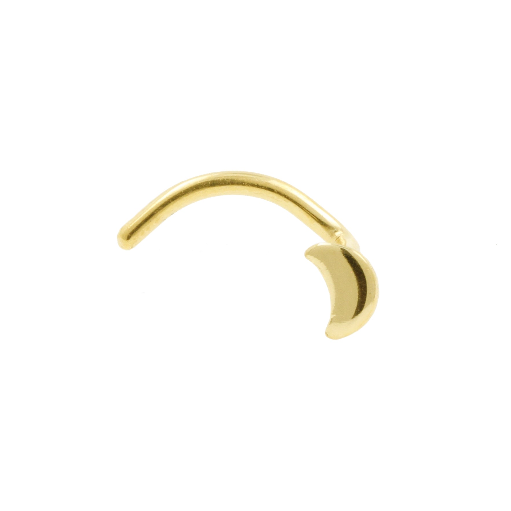 Titanium Nose Stud With Moon Gold