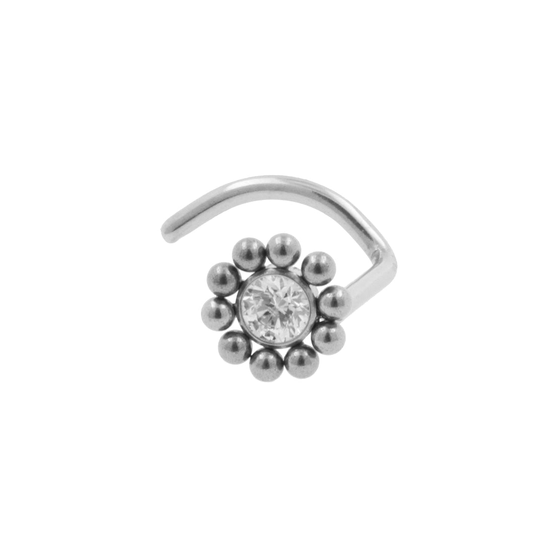 Titanium Neuspiercing Met Zirkonia Cluster