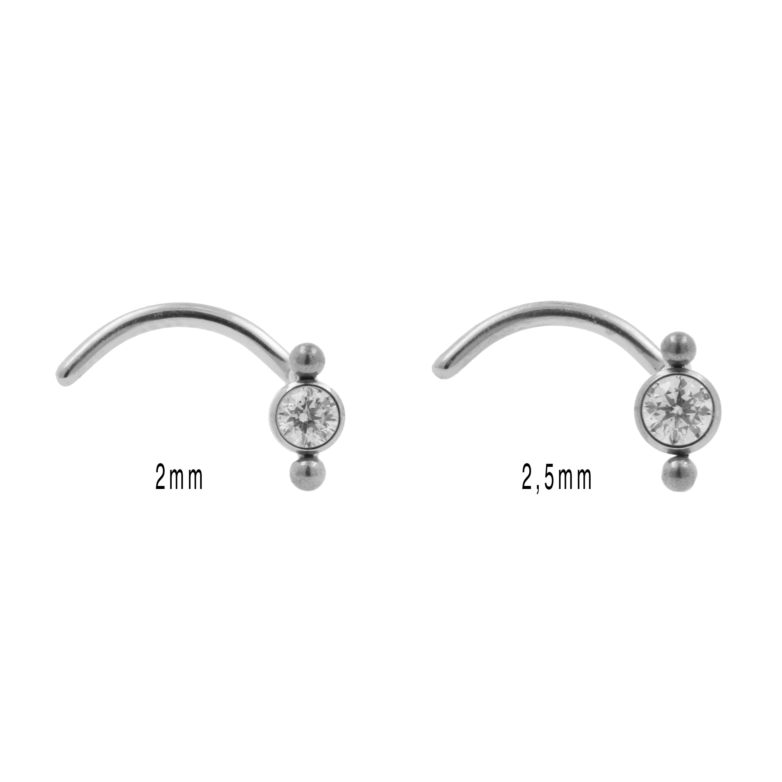 Titanium Nose Stud With Zirconia Cluster