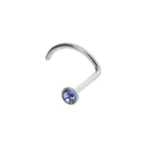 Titanium Neuspiercing Met Kristal Sapphire