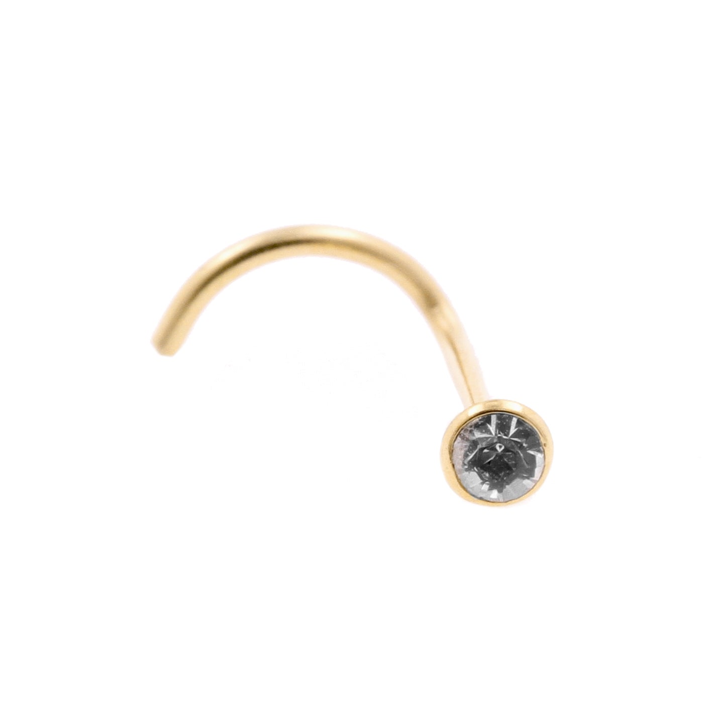 18 Karat Gold Nosestud With Crystal Clear