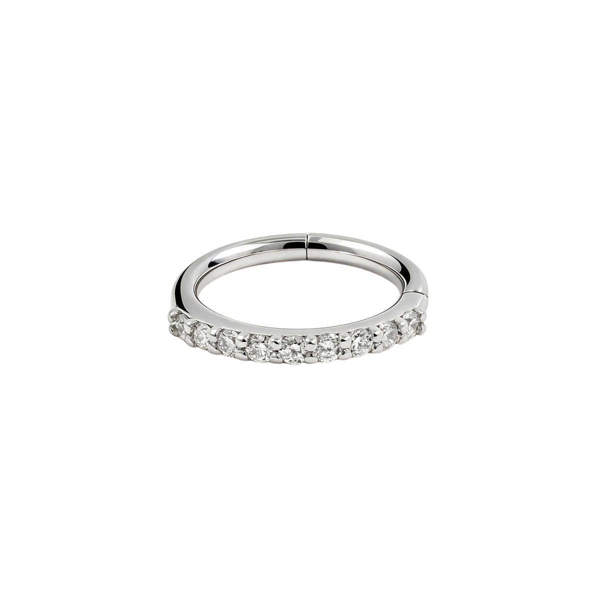 18 Karat Weißgold Nasen Click Ring mit Diamanten
