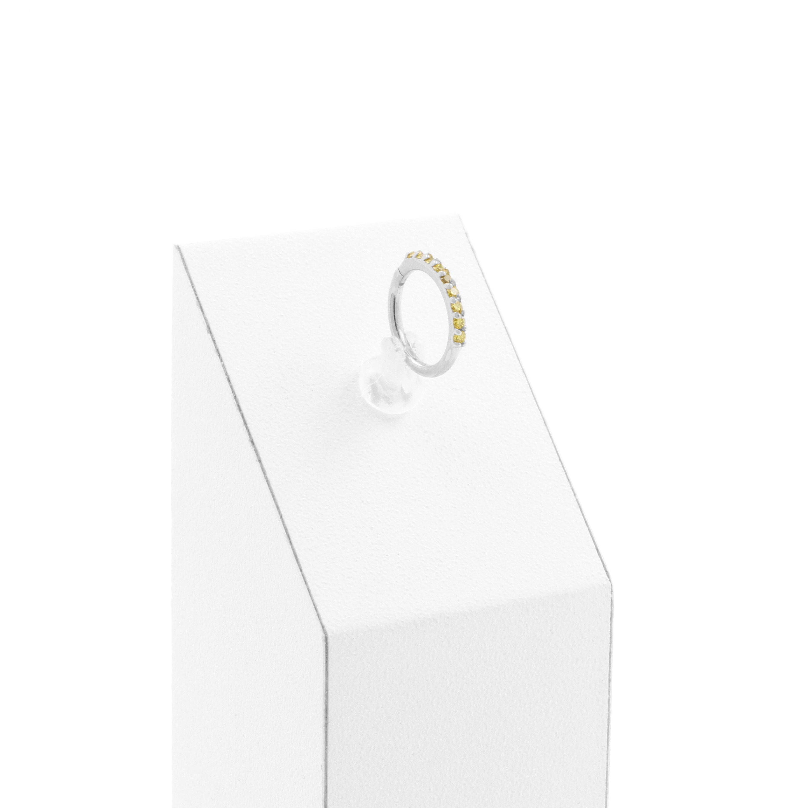 18 Karaats Witgouden Neus Click Ring Met Diamanten