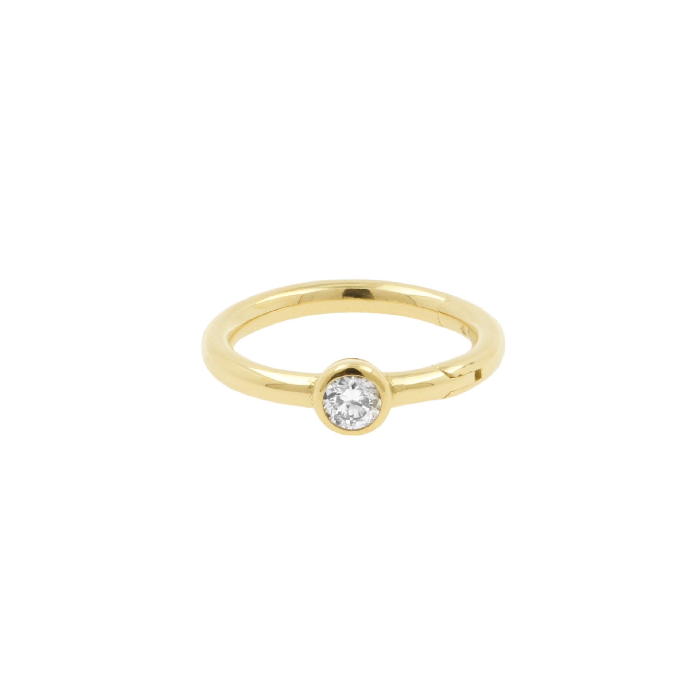 18 Karaats Gouden Neus Click Ring Met Diamant
