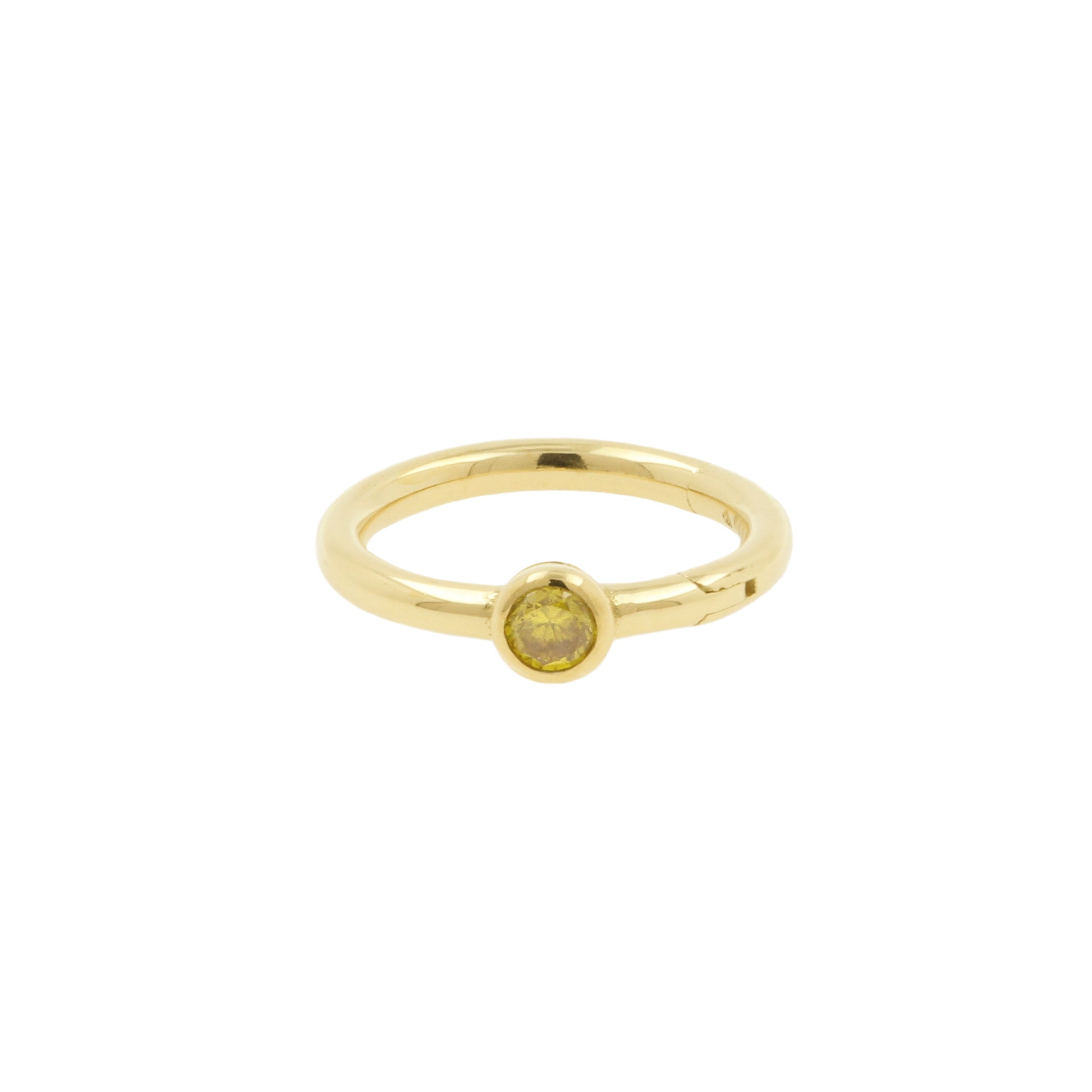 18 Karaats Gouden Neus Click Ring Met Diamant