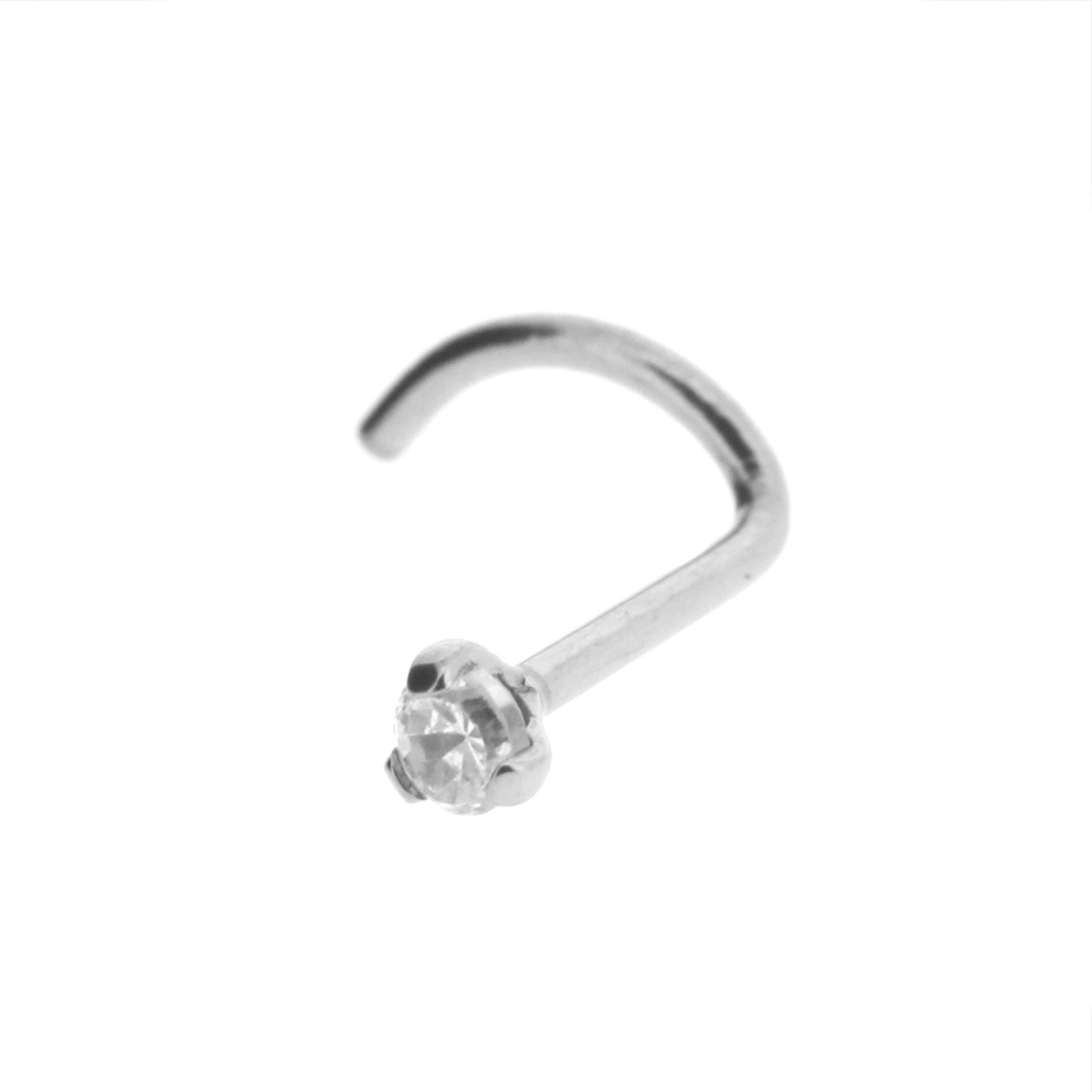 Titanium Nosestud with Zirconia Clear