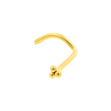Titanium Nosestud Triple Dots Gold
