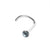 Surgical Steel Jewelled Nosestud Aquamarine