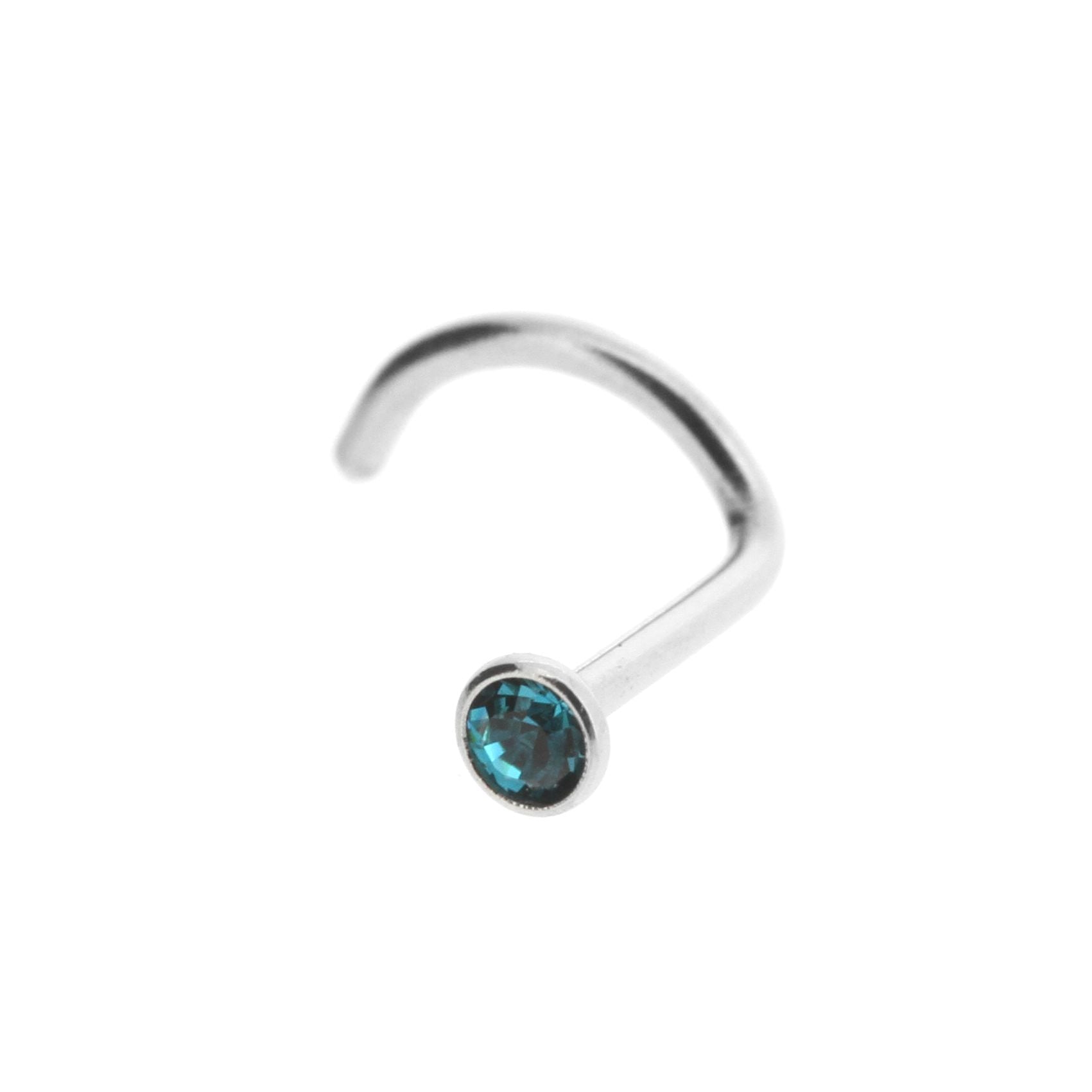 Surgical Steel Jewelled Nosestud Blue zircon