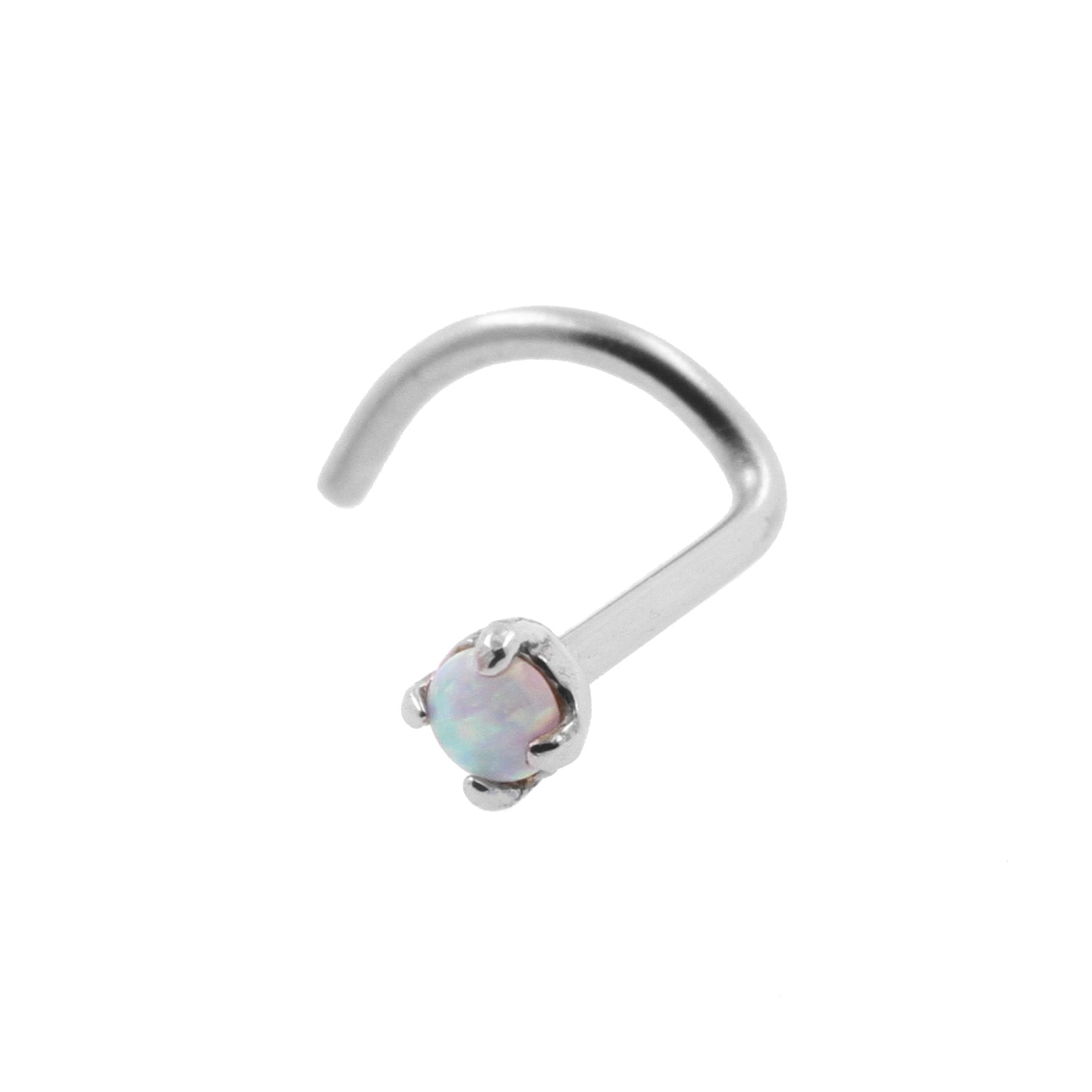 Surgical Steel Prong-set Opal Nosestud White Opal