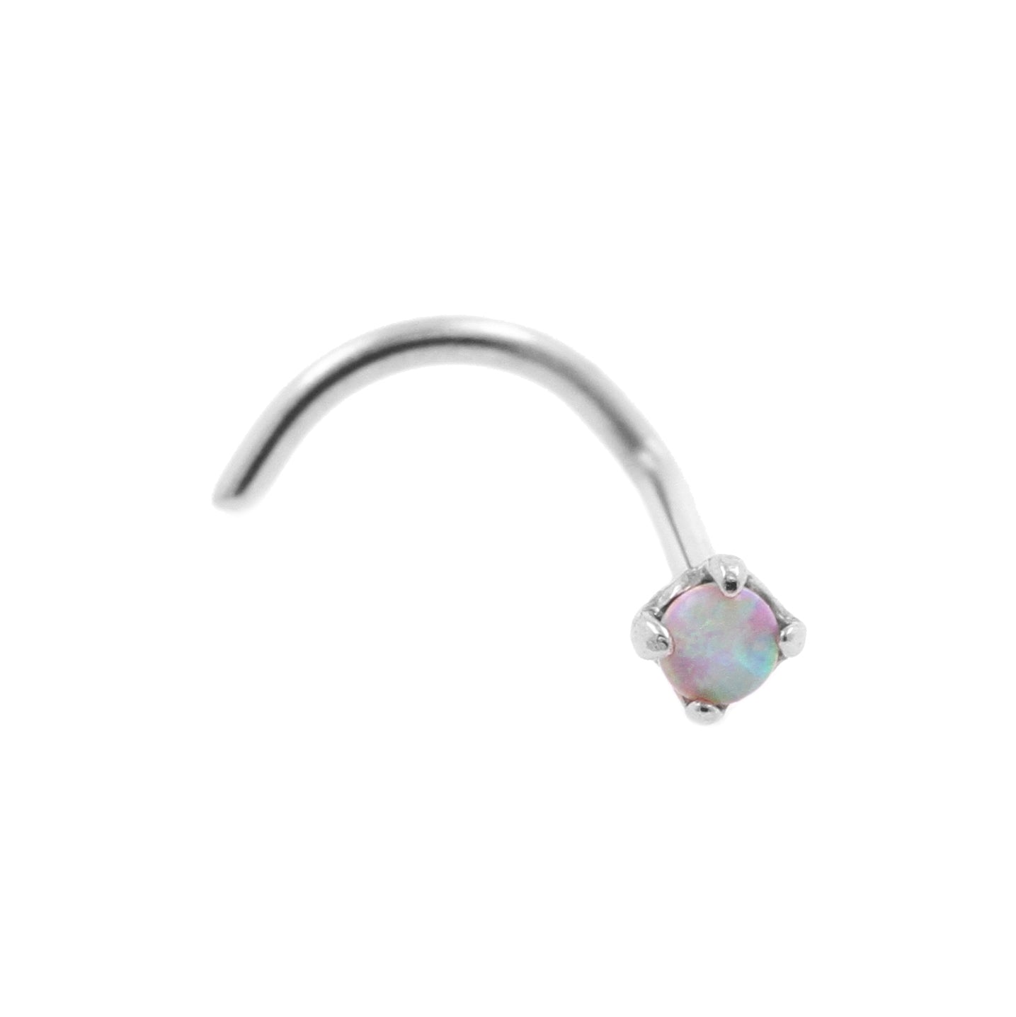 Surgical Steel Prong-set Opal Nosestud Pink Opal