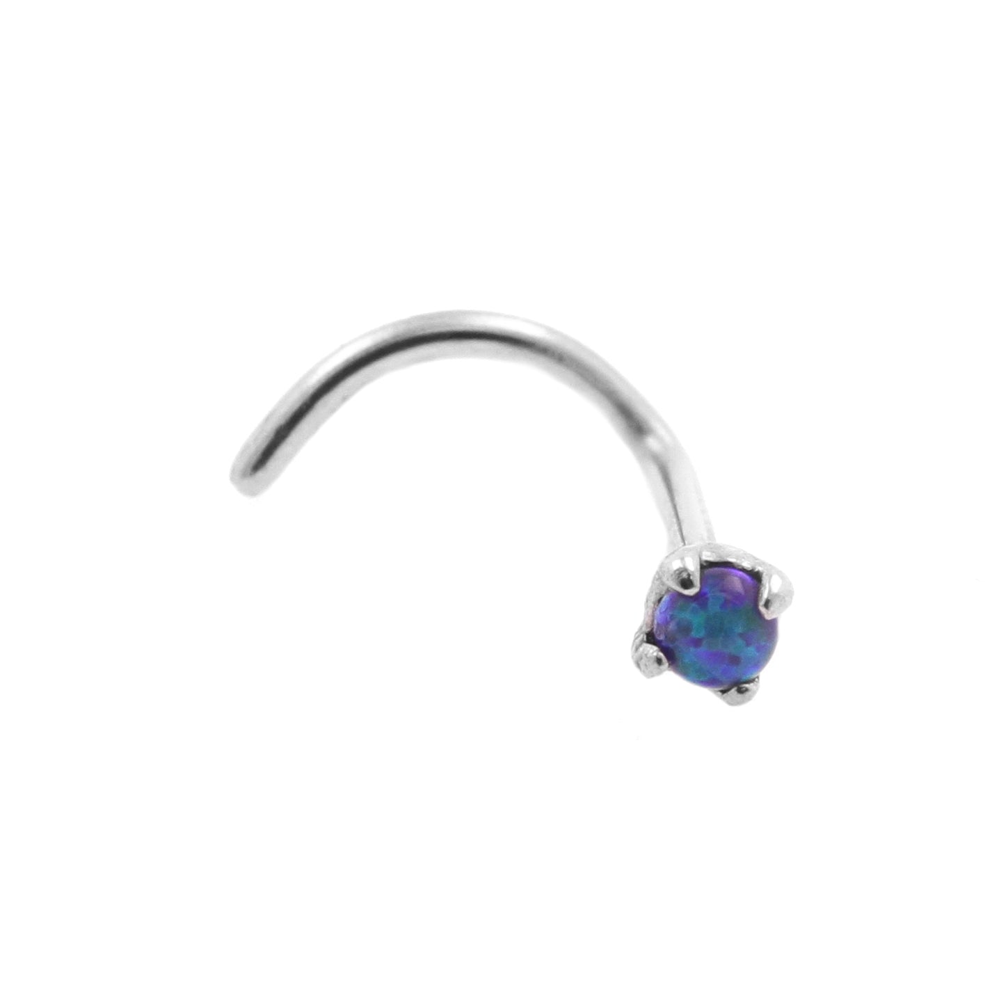 Surgical Steel Prong-set Opal Nosestud Black Opal