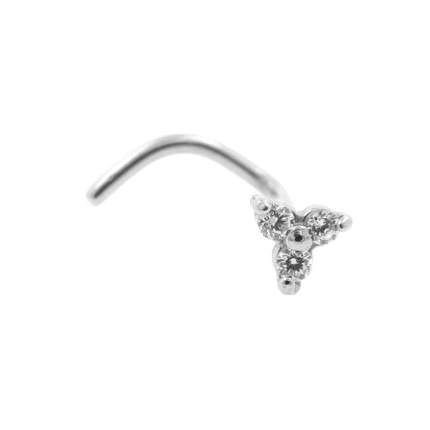 Surgical Steel Nosestud Zirkonia Trinity Clear