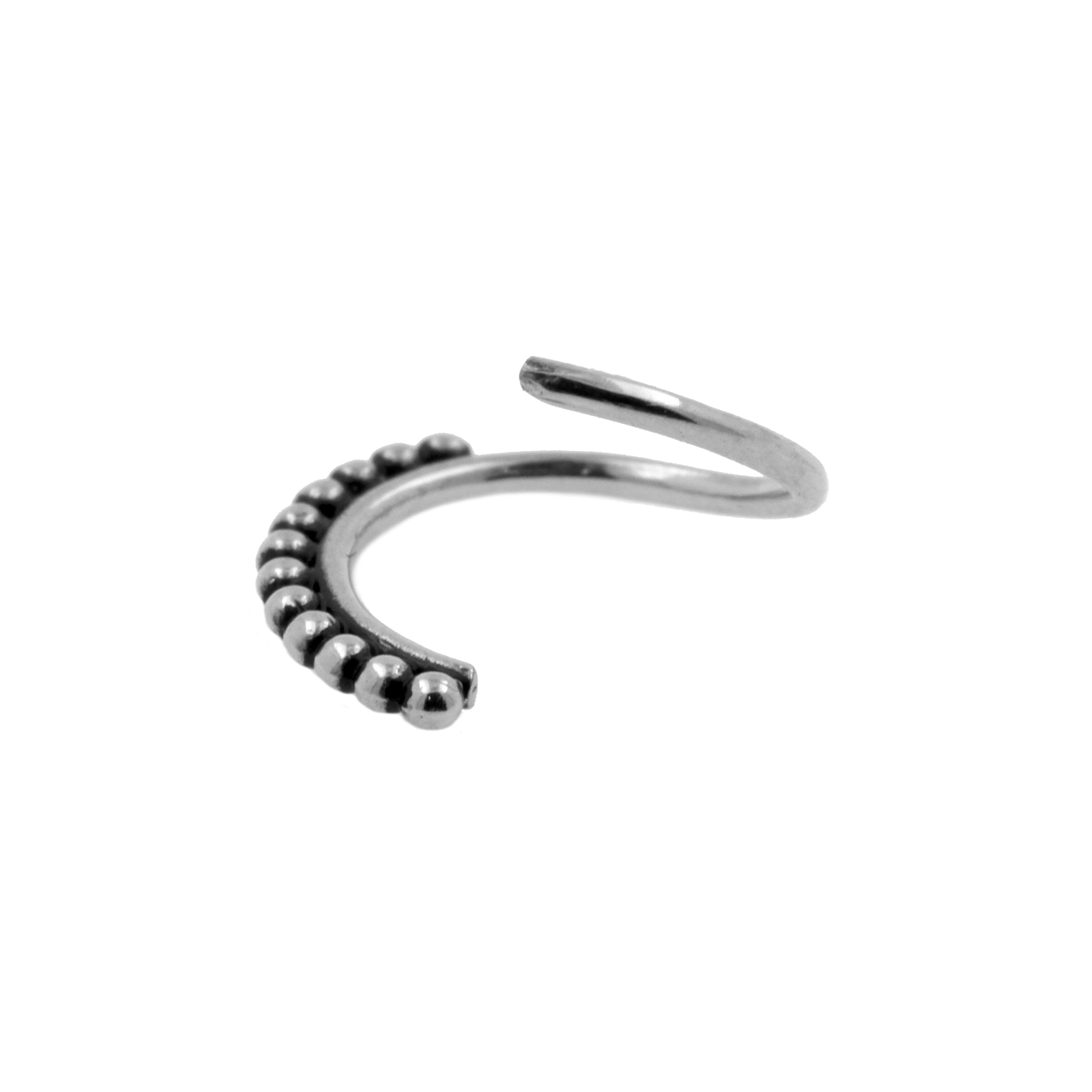 Surgical Steel Continuous Ring - Vintage Dots Silver