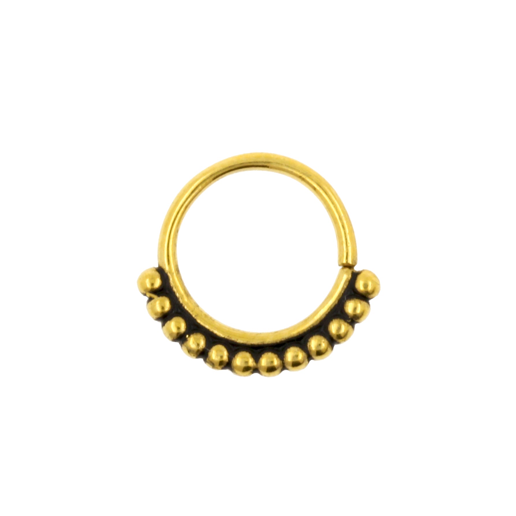 Chirurgisch Stalen Doorlopende Ring - Vintage Dots Goud