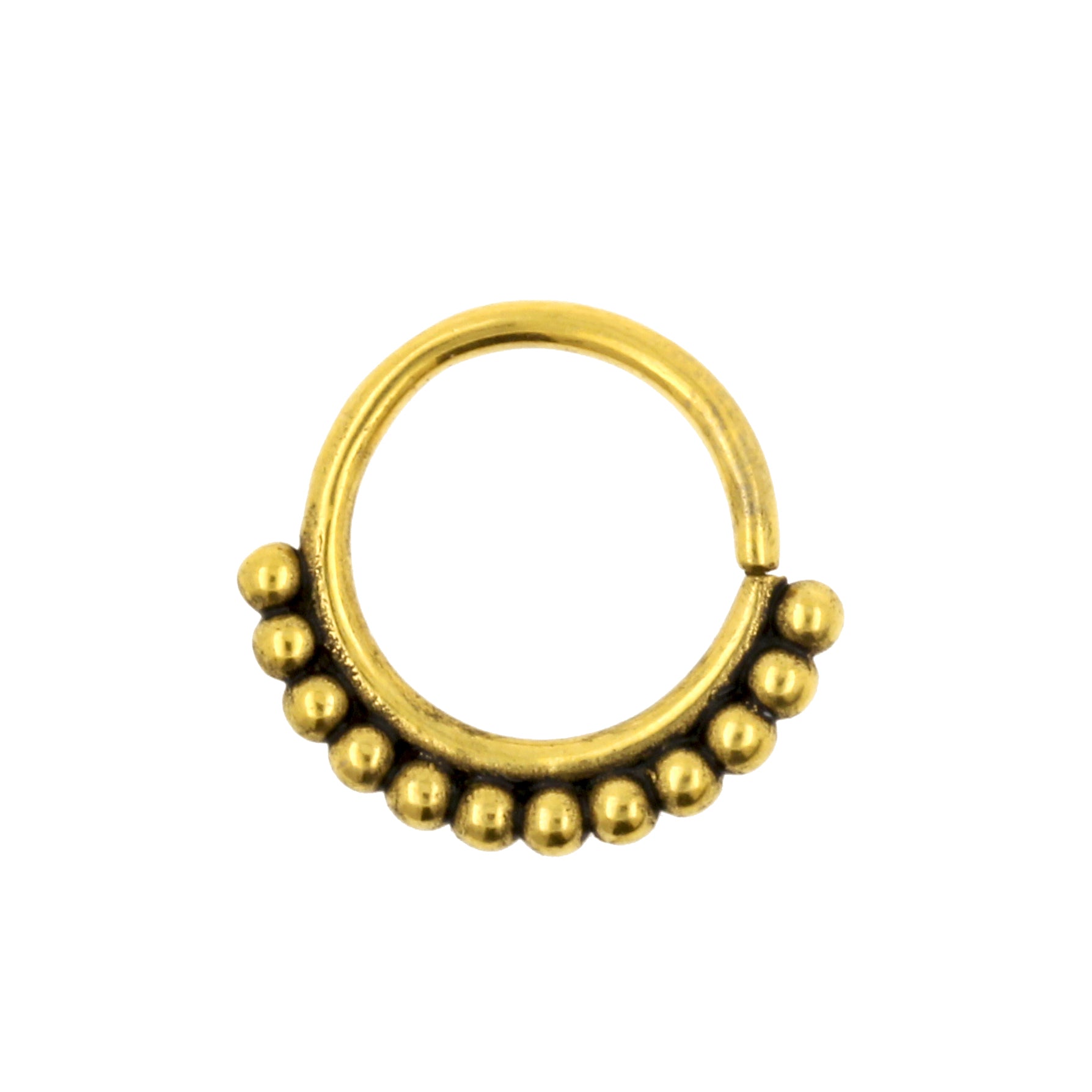 Surgical Steel Continuous Ring - Vintage Dots Gold