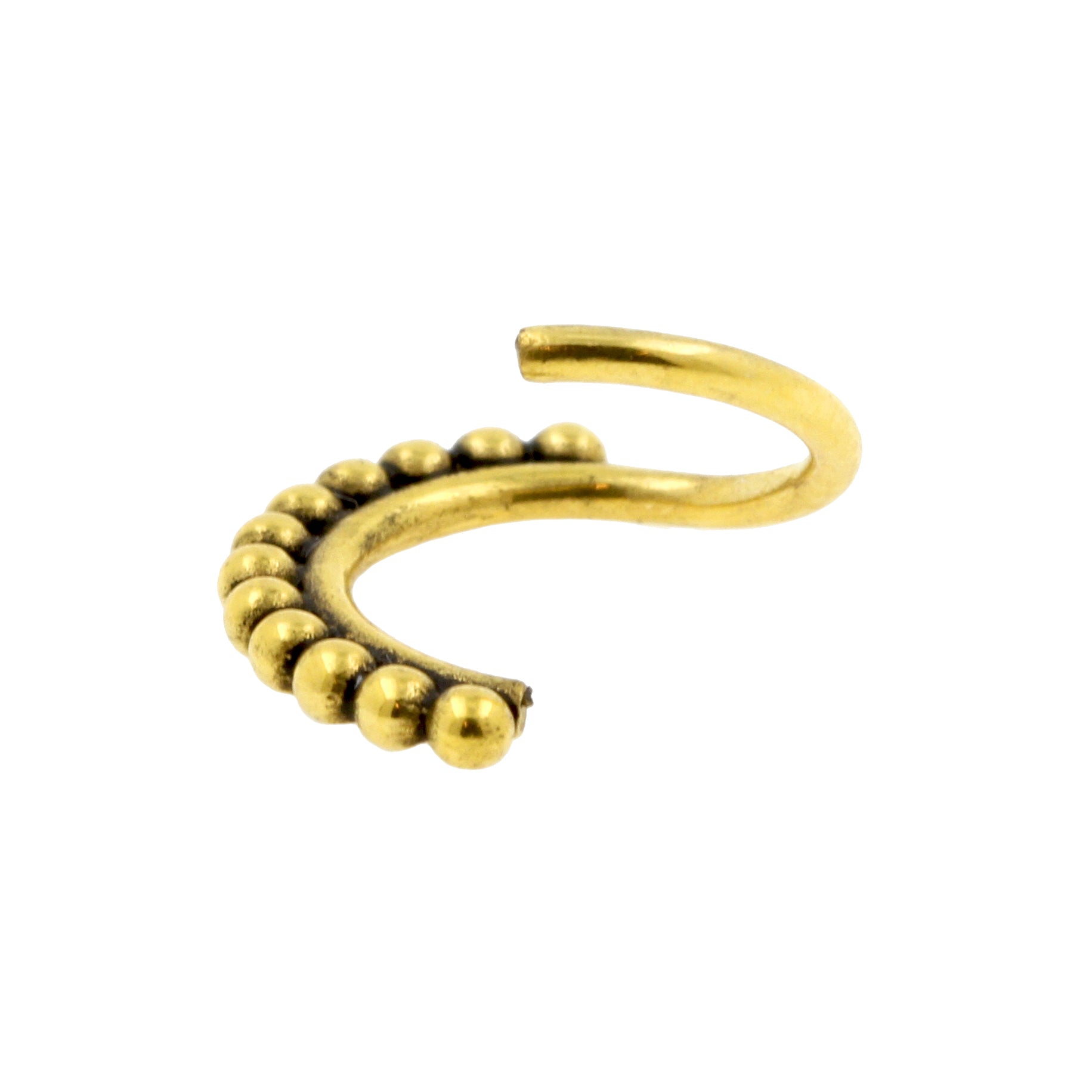Chirurgisch Stalen Doorlopende Ring - Vintage Dots Goud