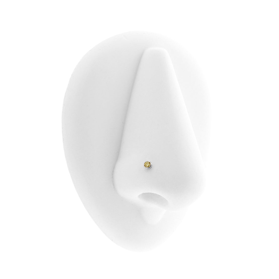 Platina Neusstud Met Gele Diamant