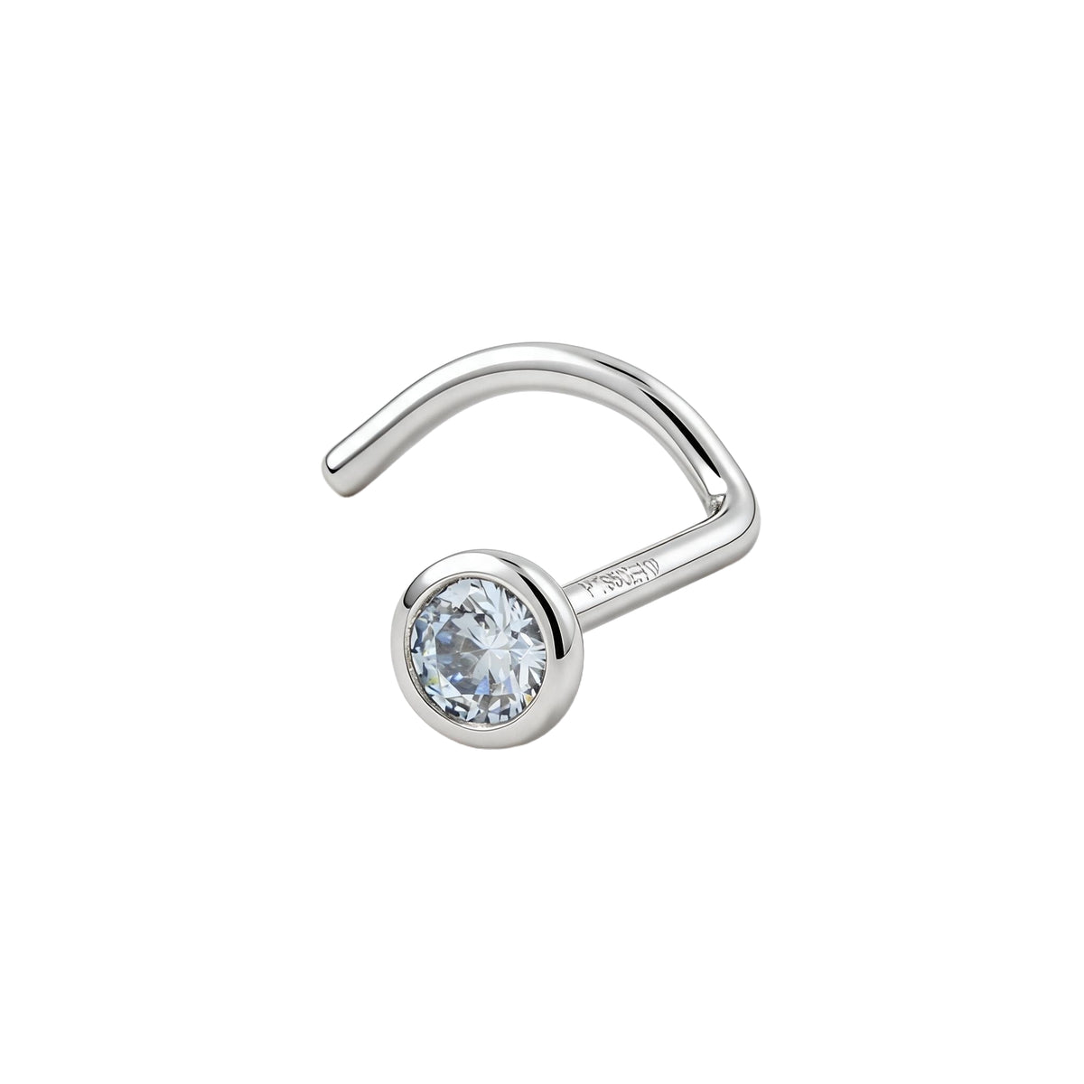 Platin Nasenstecker mit blauem Diamanten