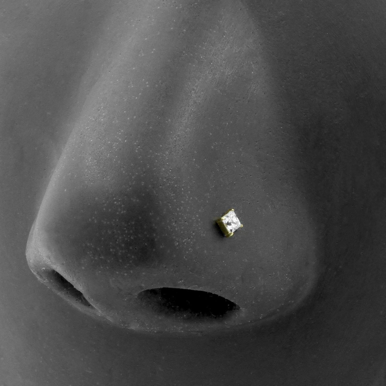18 Karaats Gouden Neuspiercing Met Diamant In Bezel » The Art Of Piercings 18 Karaats Gouden Neuspiercing Met Diamant In Bezel » The Art Of Piercings