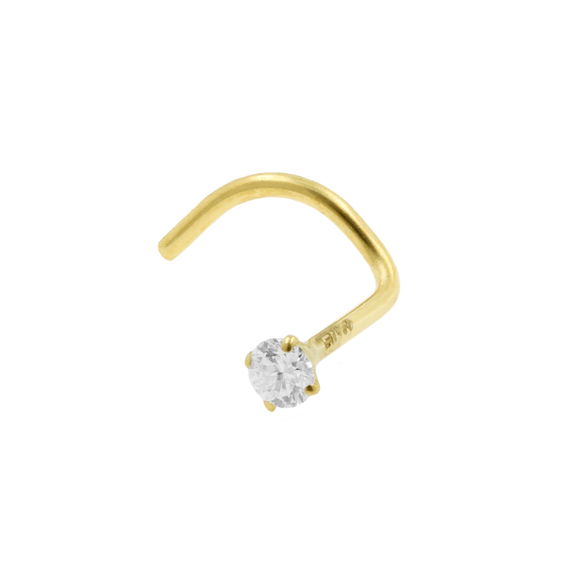 18 Karat Gold Nosestud With Diamond