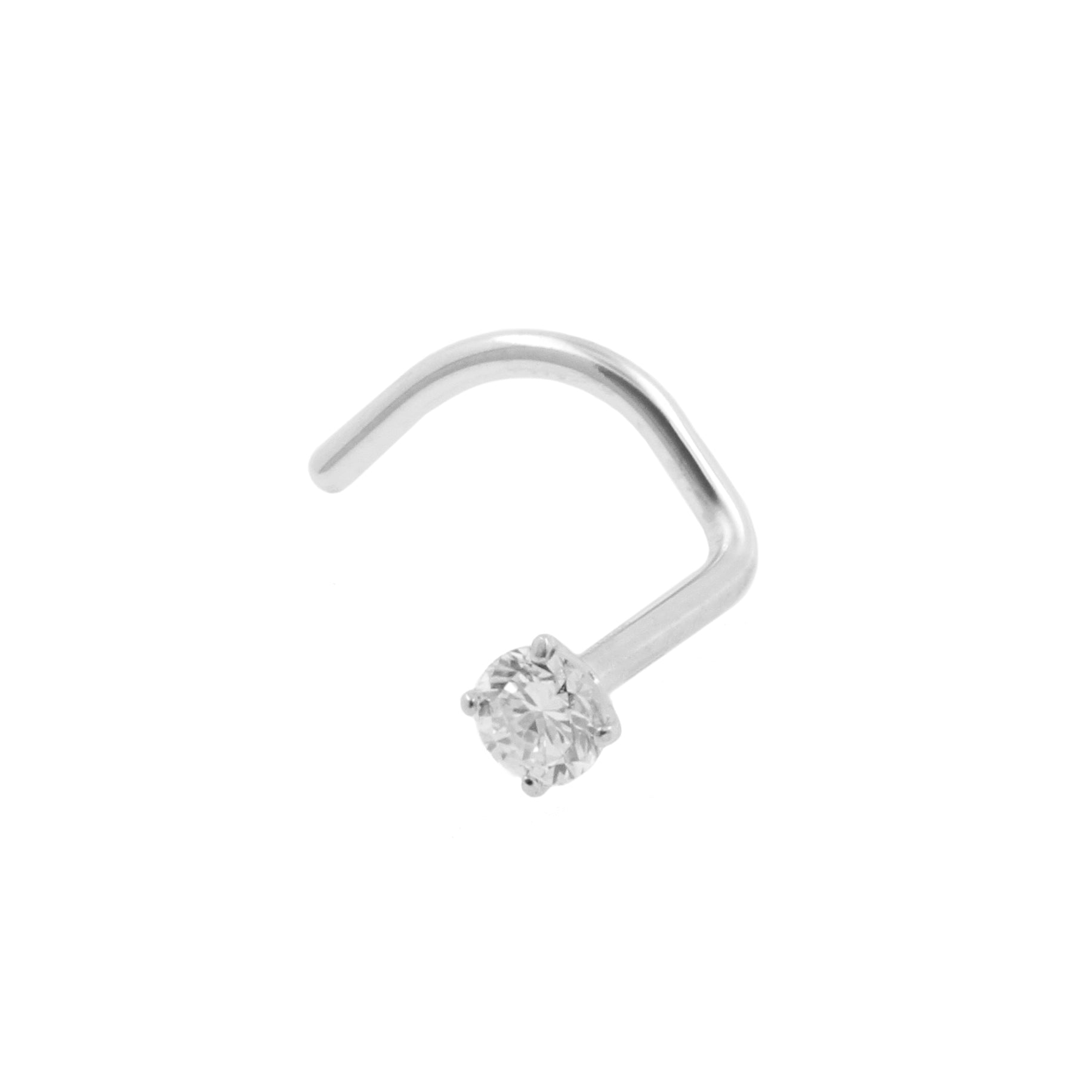 18 Karat White Gold Nosestud With Diamond