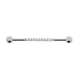 Chirurgisch Stalen Industrial Barbell Met Zirkonia Zilver