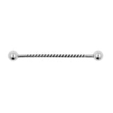 Chirurgisch Stalen Industrial Barbell - Twisted Wire Zilver