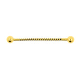 Chirurgisch Stalen Industrial Barbell - Twisted Wire Goud