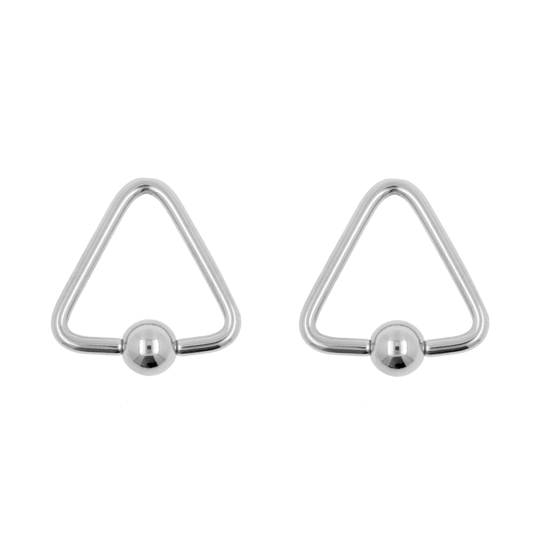 Surgical Steel Ball Closure Ring - Triangle Silver