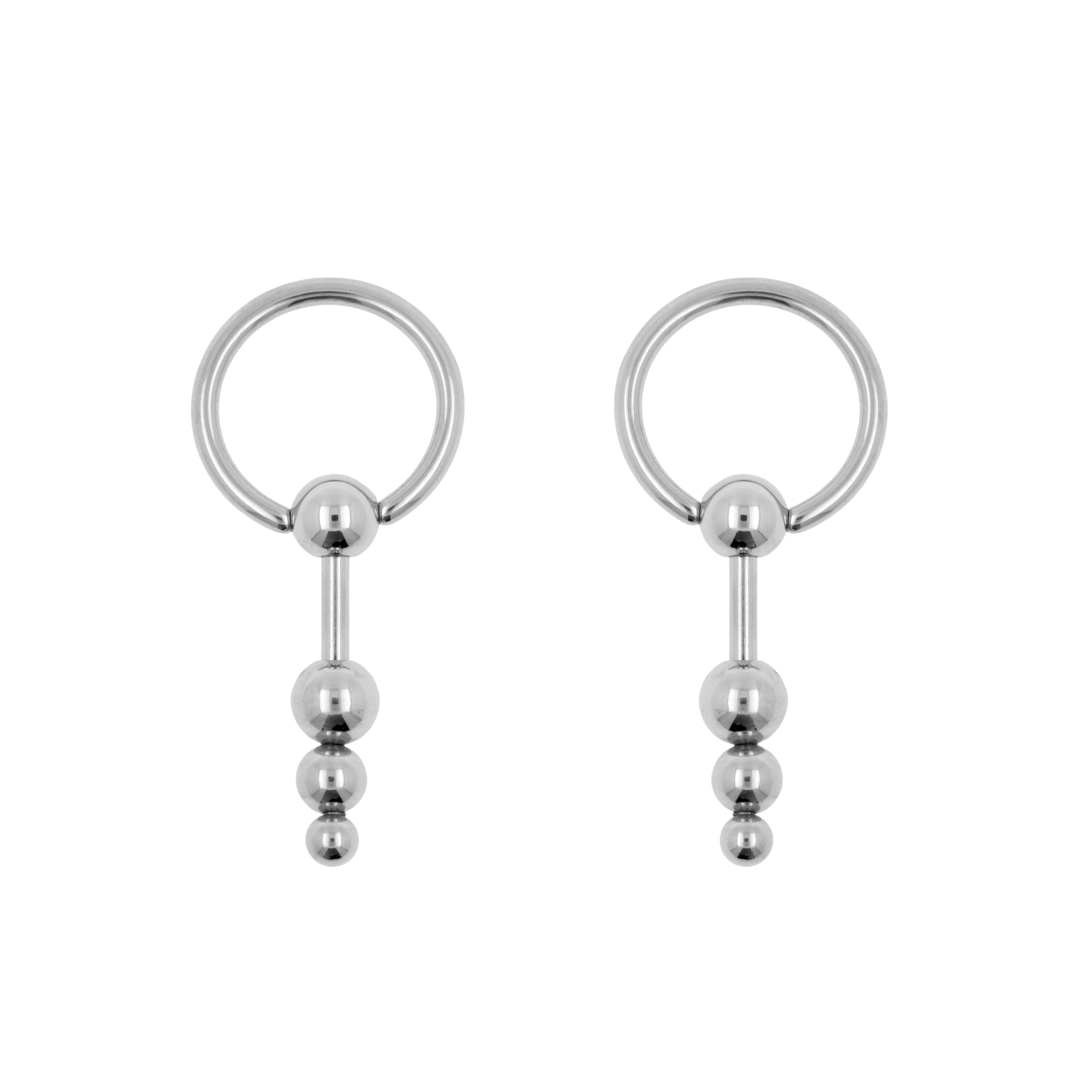 Chirurgisch Staal Ball Closure Ring - Barbell 3 Balls Zilver