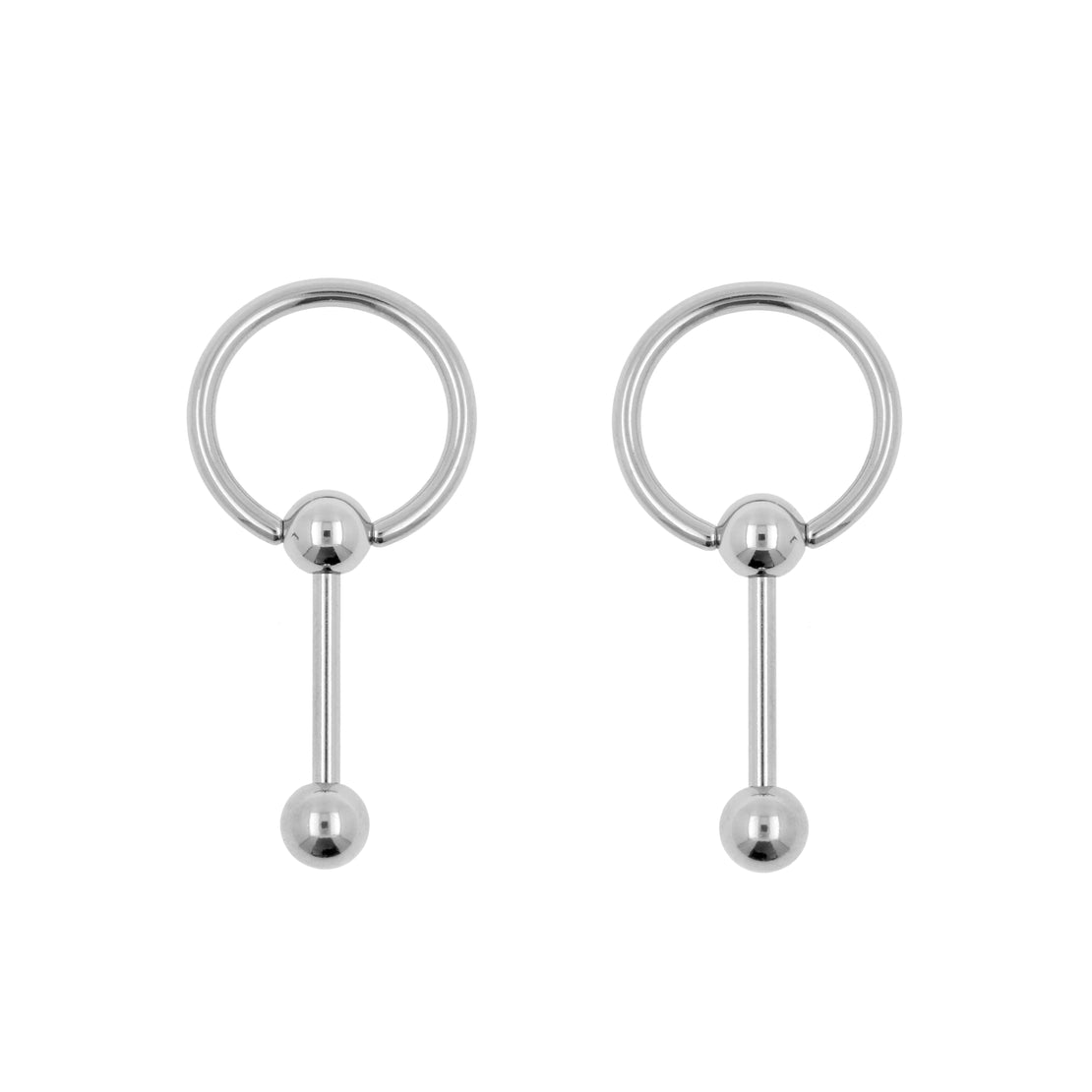 Surgical Steel Ball Closure Ring - Barbell Silver