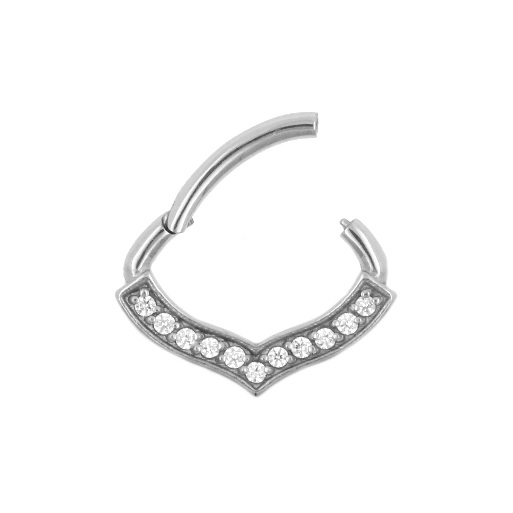 Chirurgisch Stalen Daith Clicker - Zirkonia Drop Zilver