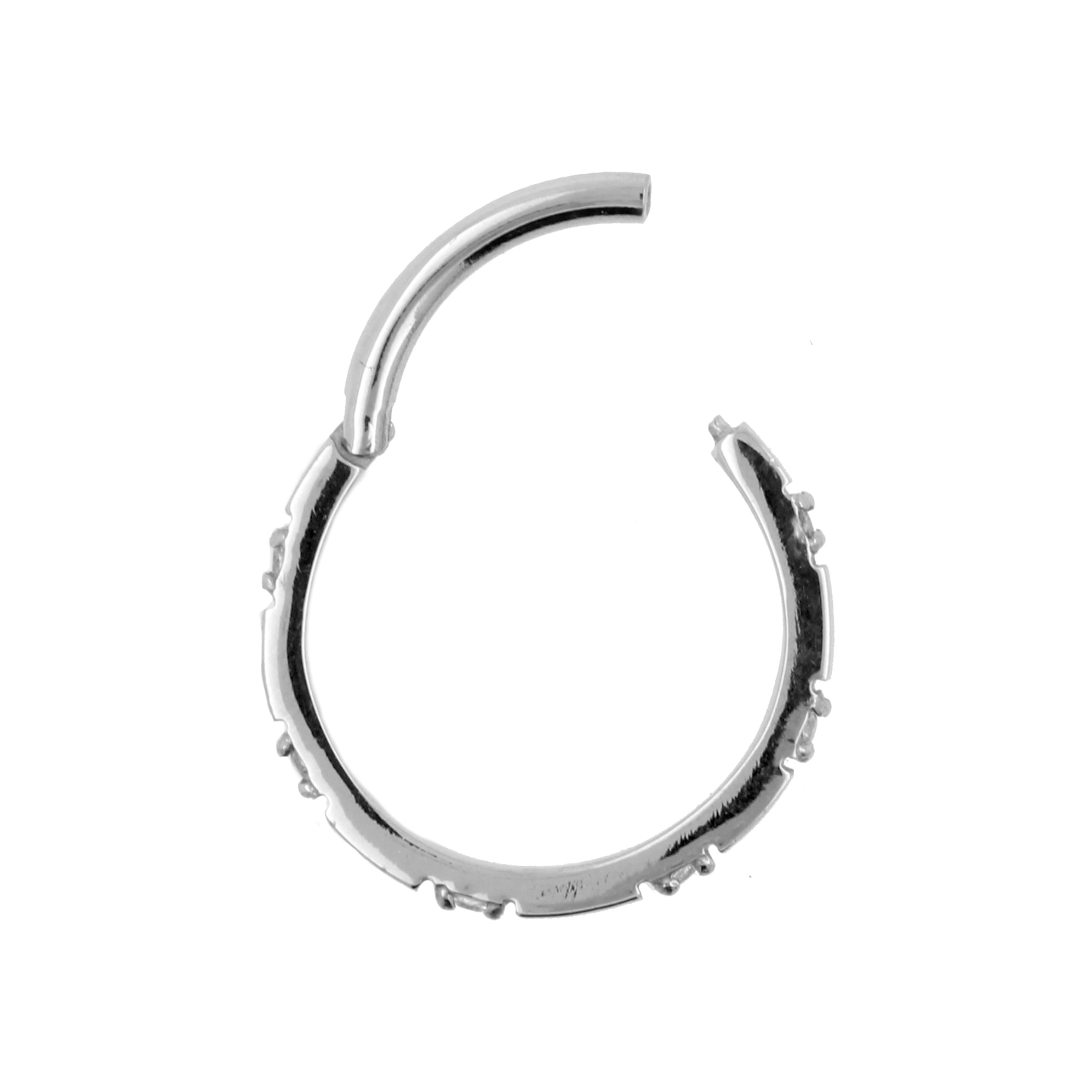 Chirurgisch Stalen Conch Clicker - Bar & Gems Zilver