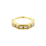 Nikkelvrij Staal Octagon Click Ring Ingezet Met Zirkonia Goud