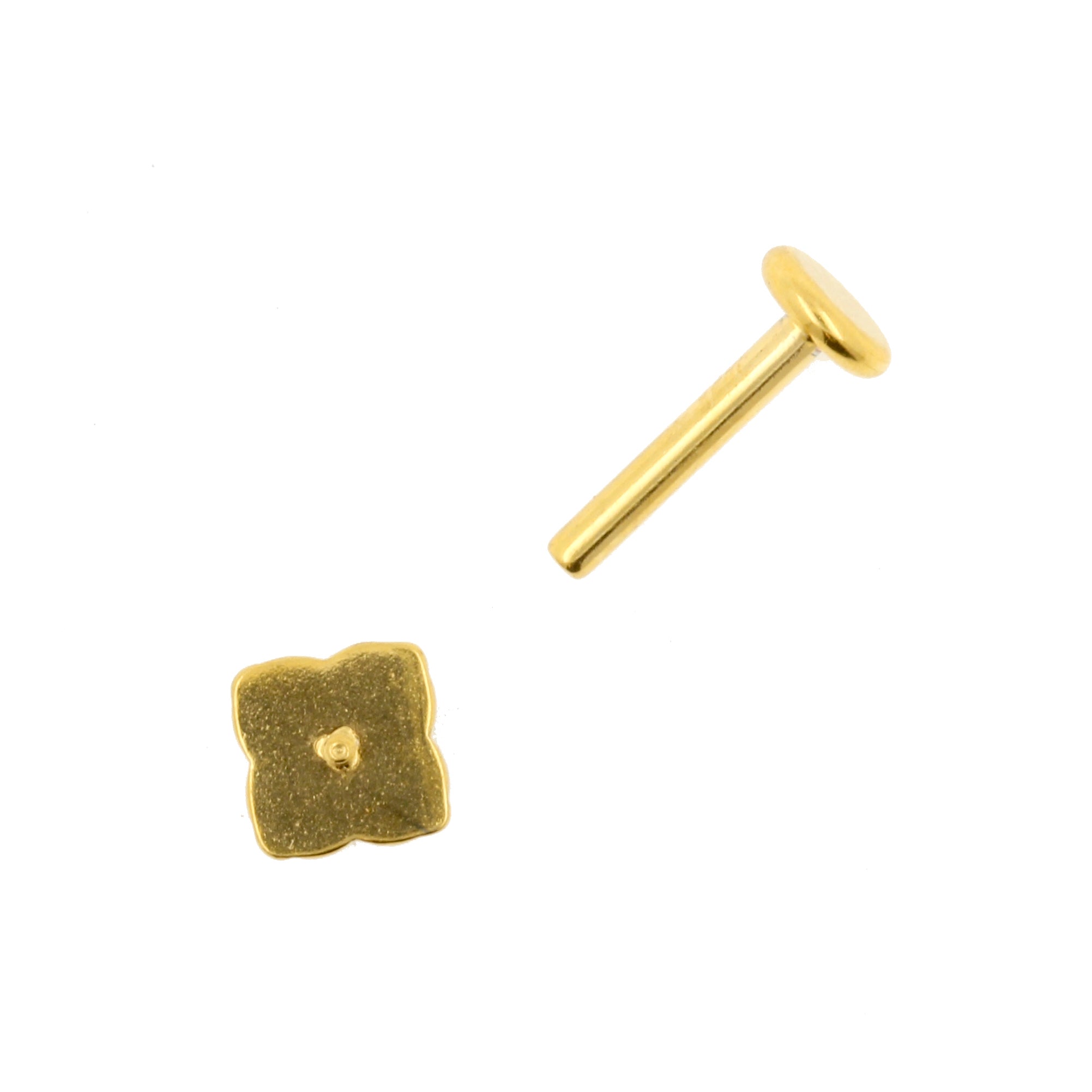 Surgical Steel Zirconia Labret Stud - Star Gold