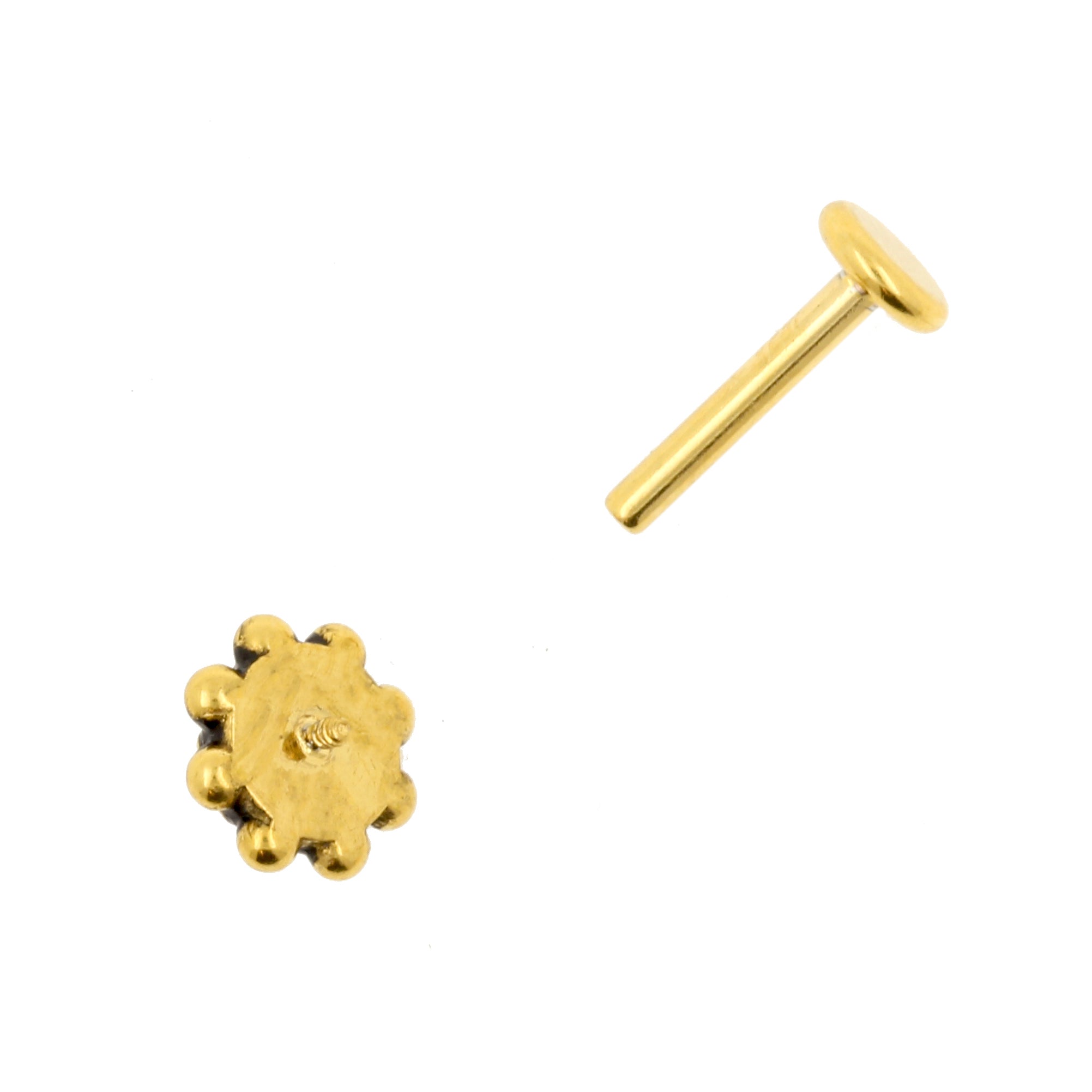 Chirurgisch Stalen Zirkonia Labret Stud - Zon Goud