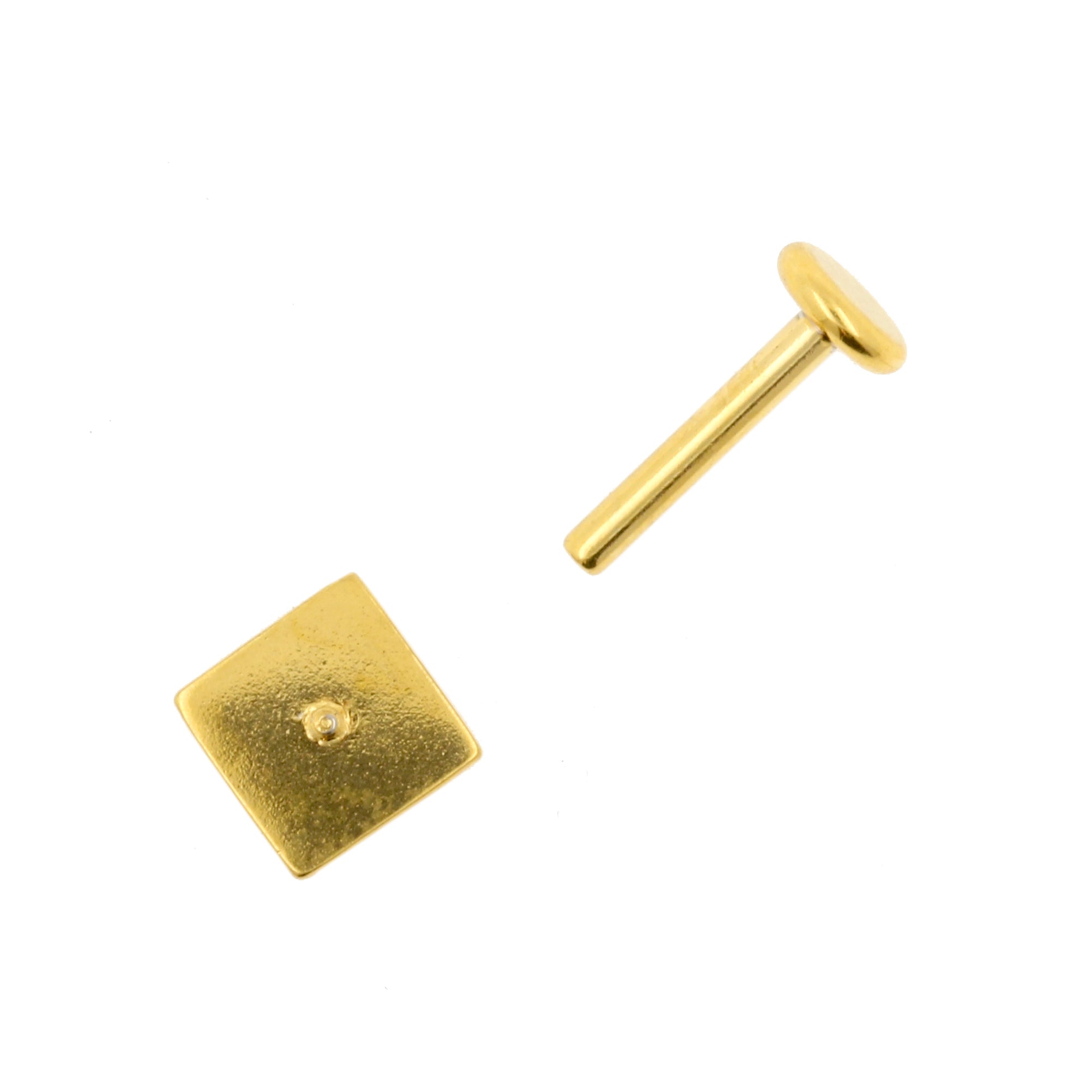 Chirurgisch Stalen Zirkonia Labret Stud - Vierkant Goud