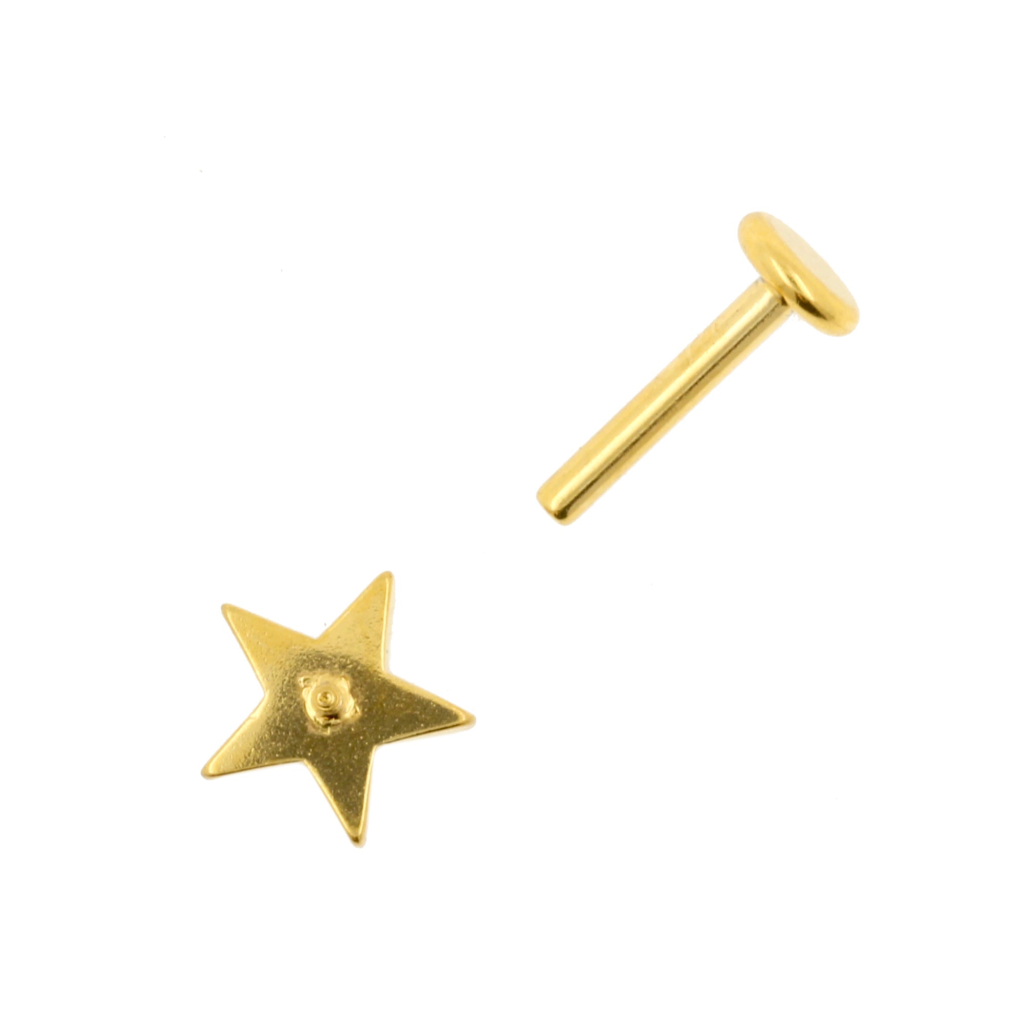 Chirurgisch Stalen Zirkonia Labret Stud - Ster Goud