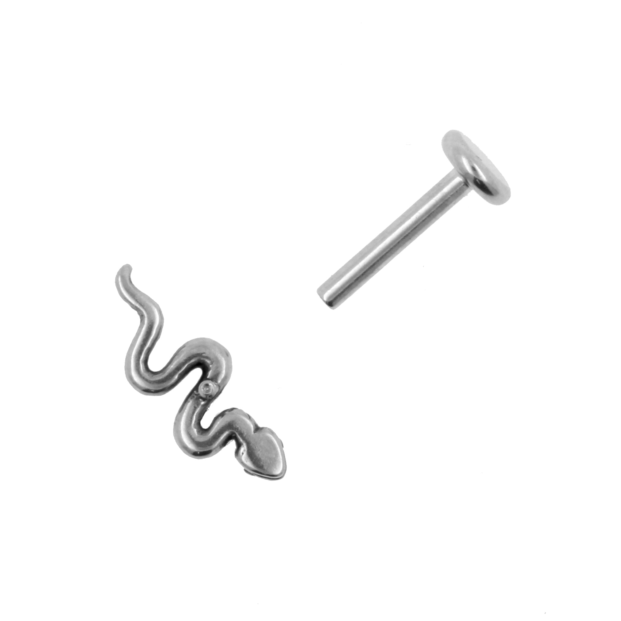 Chirurgisch Stalen Labret Stud - Slang Zilver