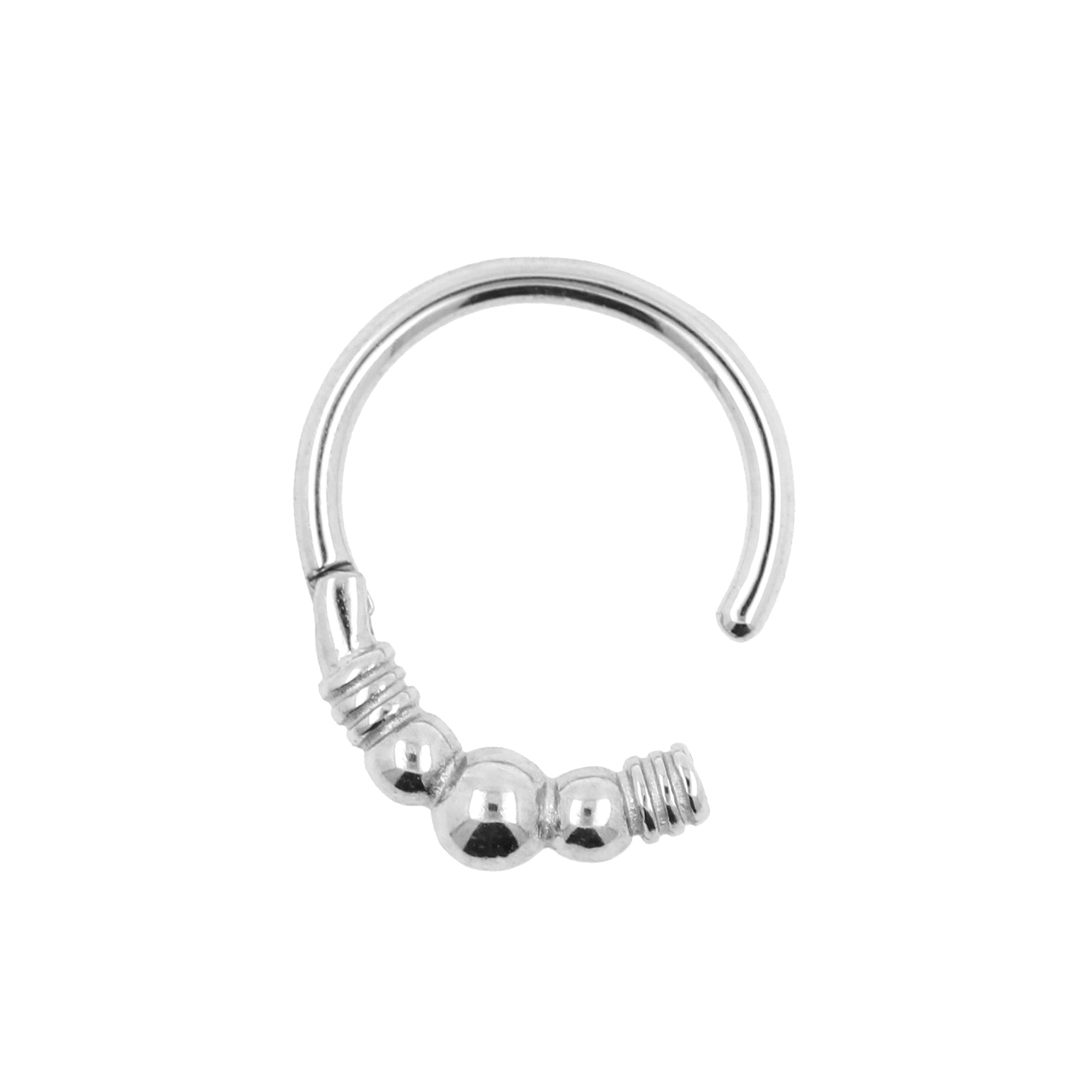 Chirurgisch Stalen Click Ring - 3 Balls Zilver