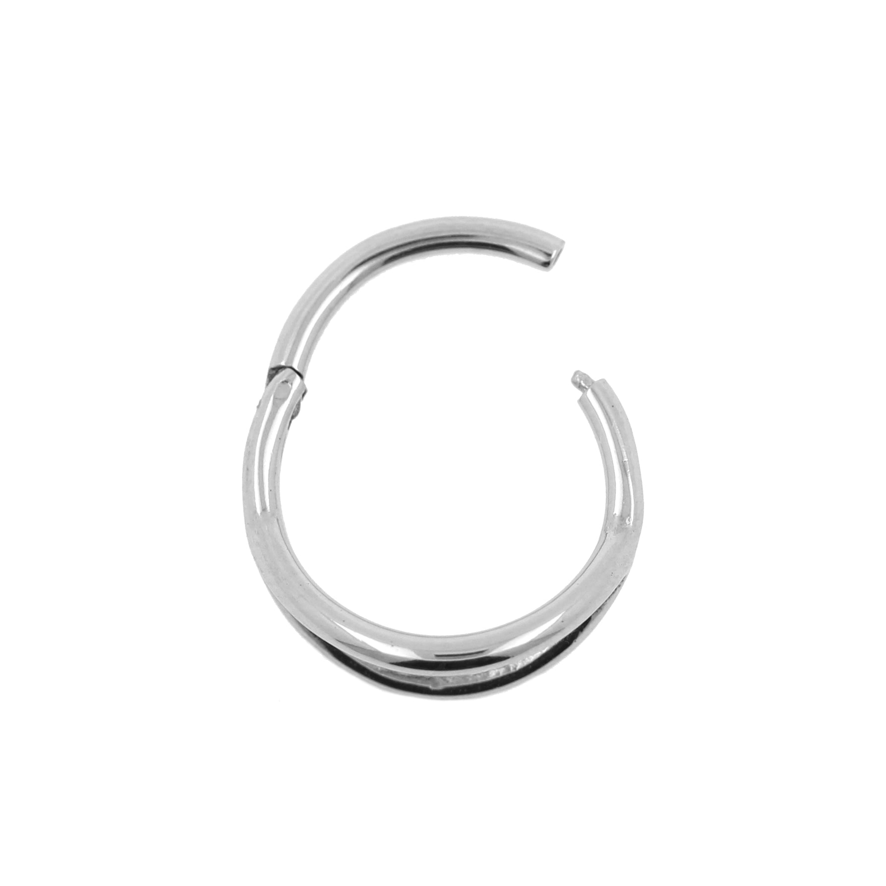 Chirurgisch Stalen Click Ring - Double Hoop Zilver