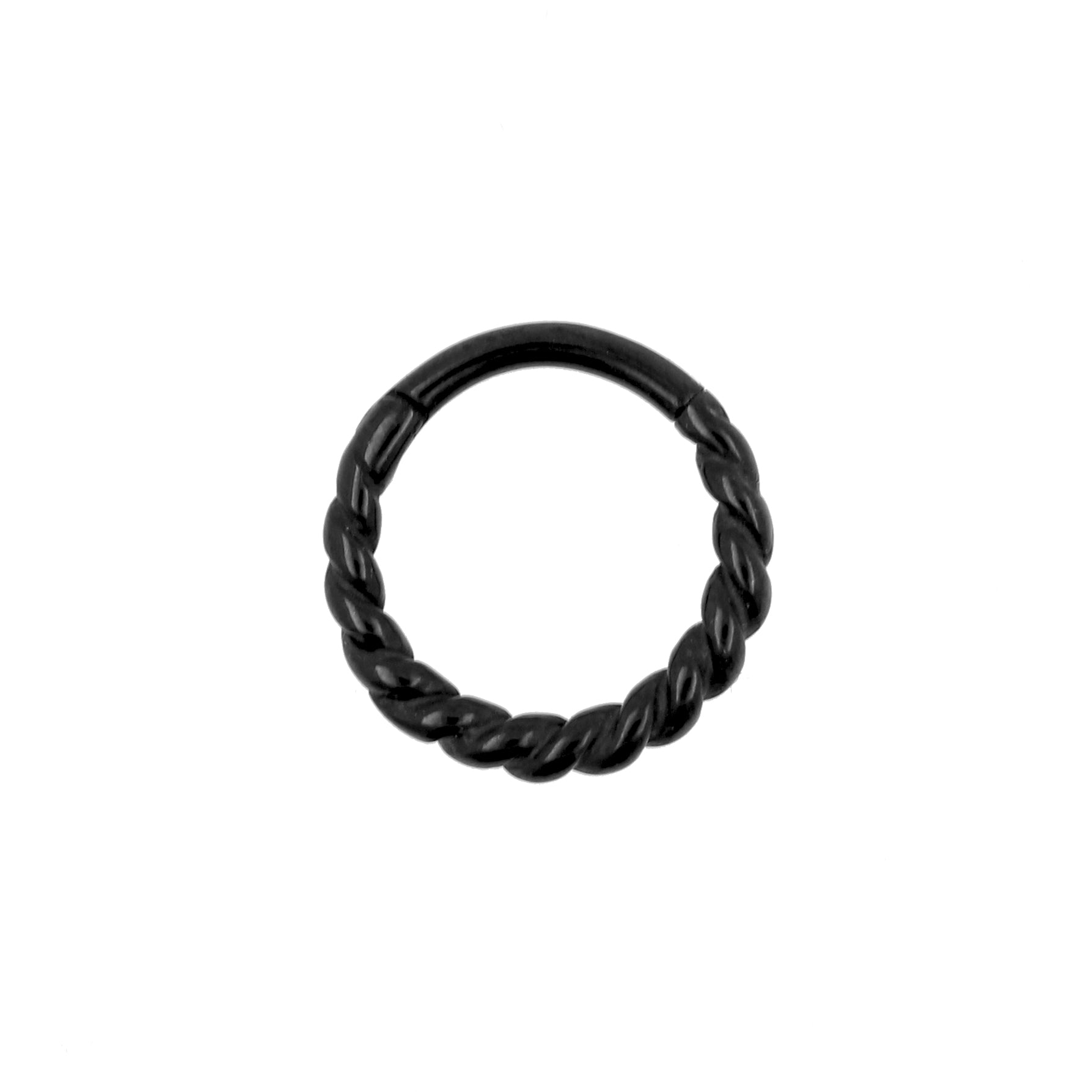 Surgical Steel Click Ring - Twisted Wire Black