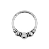Surgical Steel Vintage Style Ring Silver